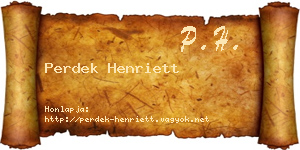 Perdek Henriett névjegykártya